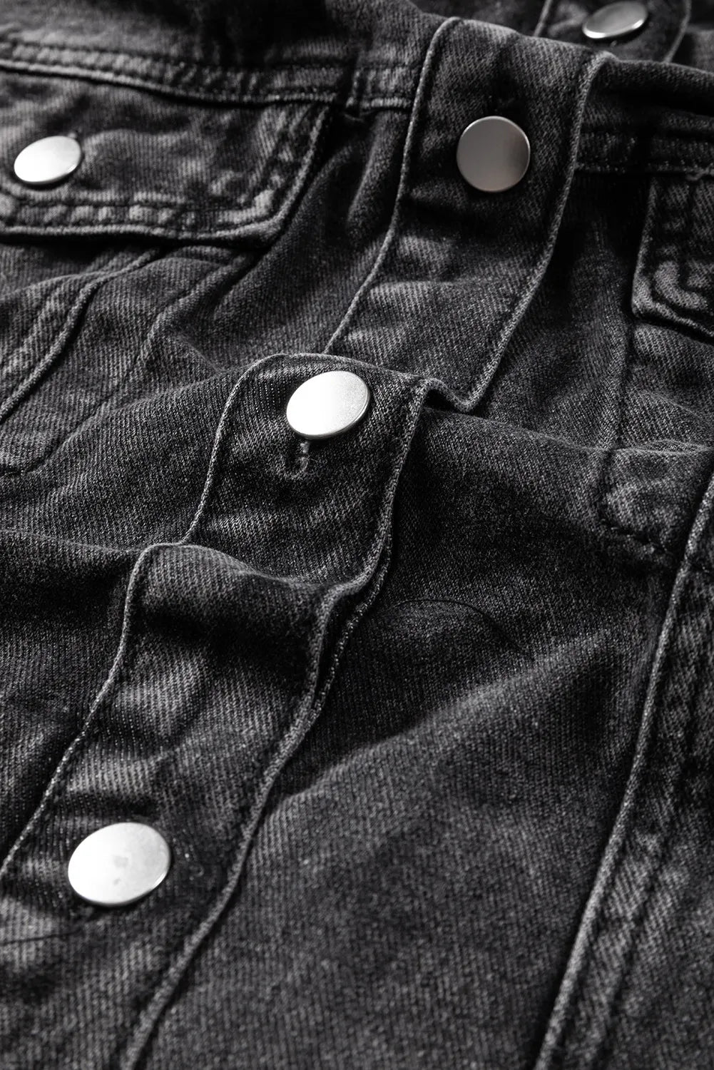 Distressed Drawstring Hooded Denim Jacket