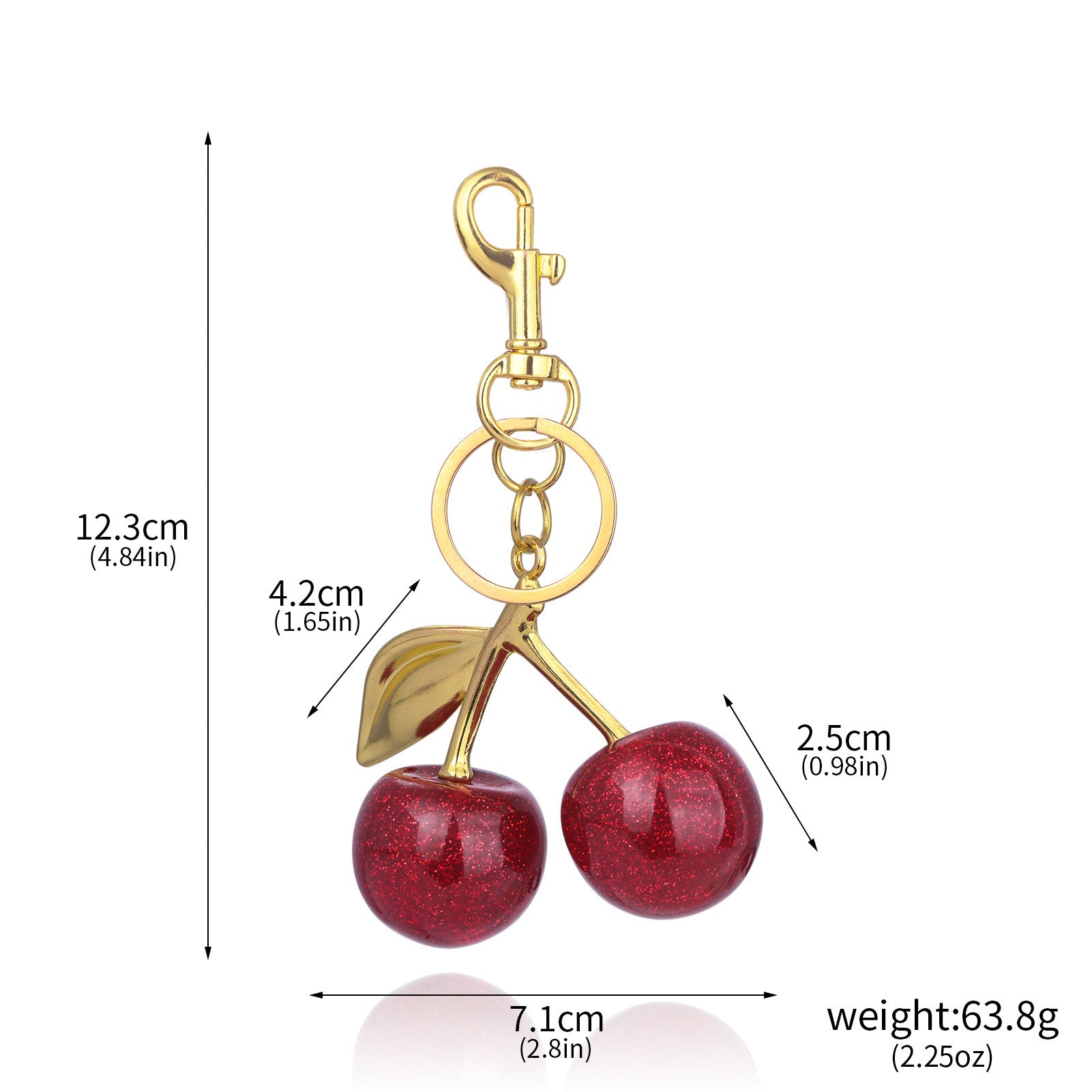 Glittering Cherries Keychain