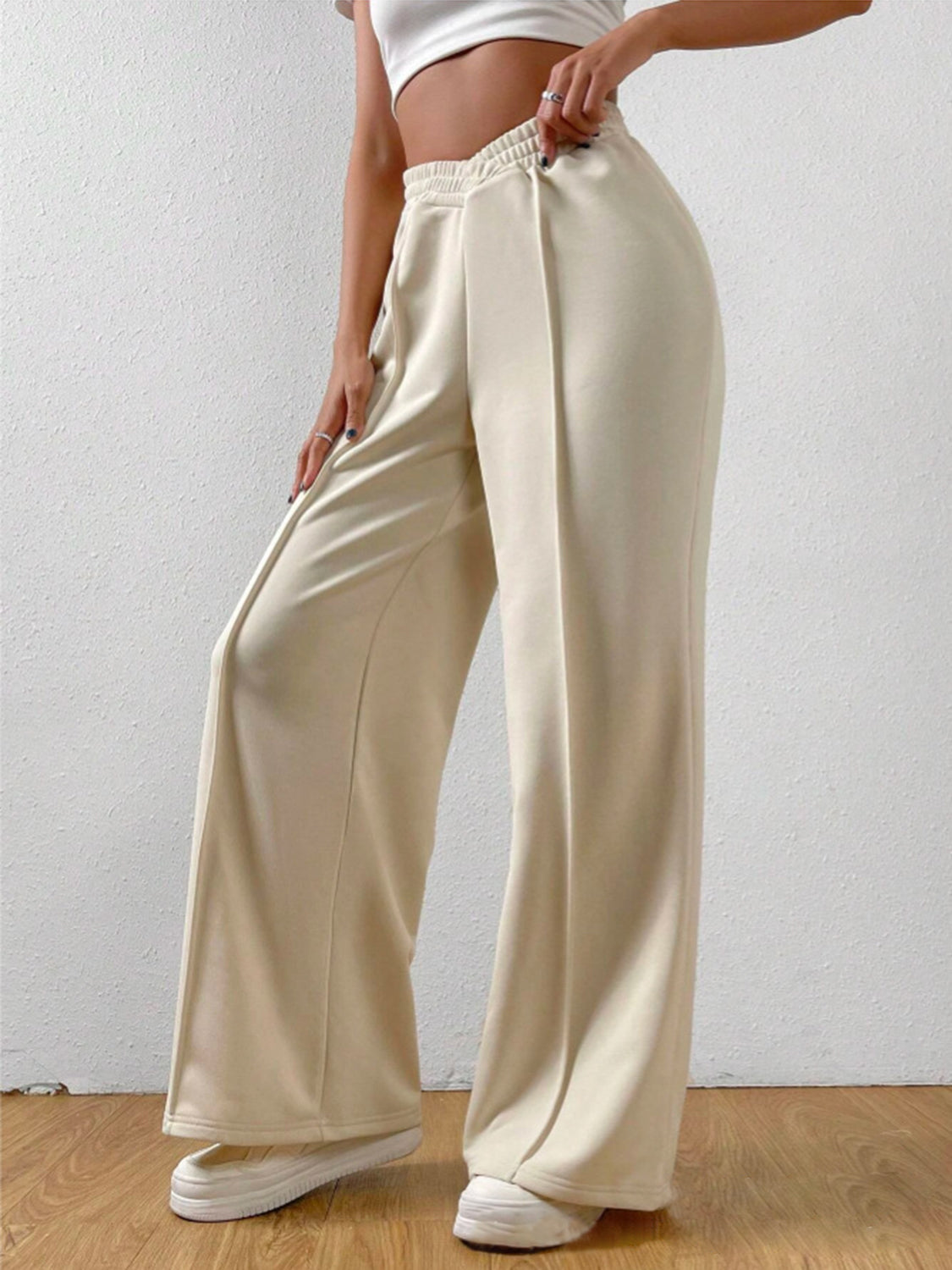 Elastic Waist Wide Leg Sweatpants