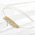 Gold Rhinestone and Pearl Headbands Leaves Headband Bazaare Mart Jeweled Headband