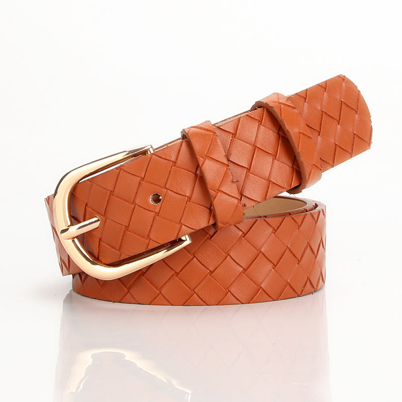 Trendy Woven Imitation Leather Belt