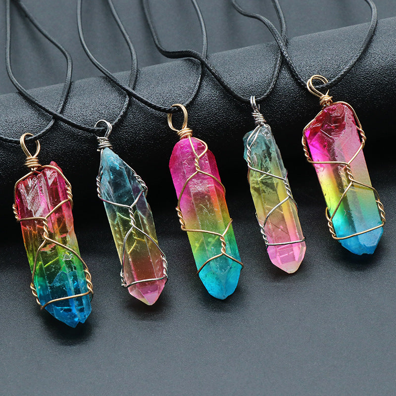 Crystal Pillar Tree Of Life Necklace