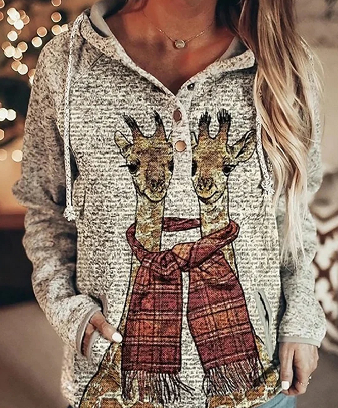 Women's Twin Giraffe Hoodie