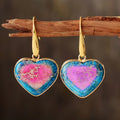 Natural Stone Heart Drop Earrings Sky Blue One Size Bazaare Mart Natural Stone Heart Drop Earrings