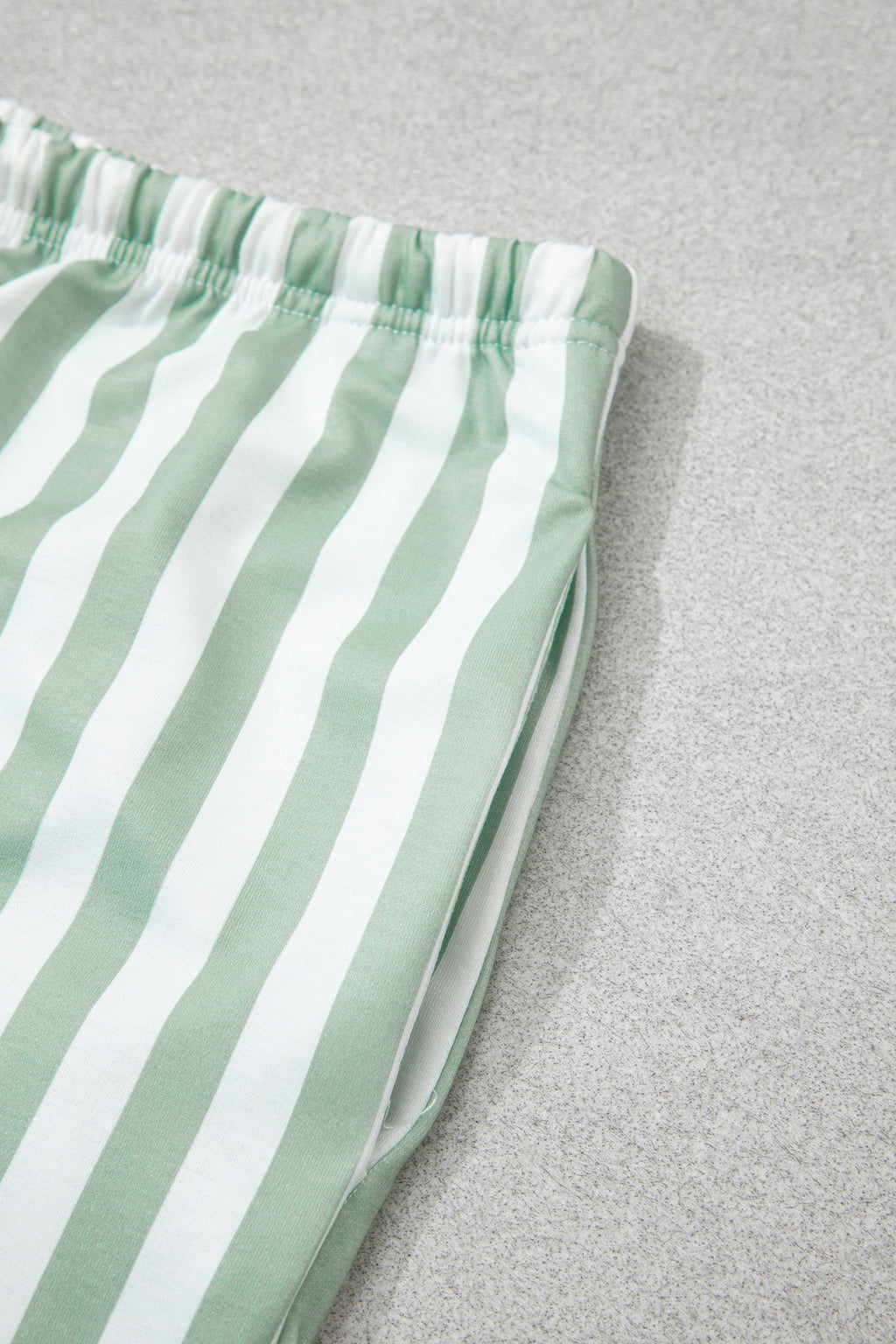Plus Size Striped Shorts Colorblock Sweatshirt Set