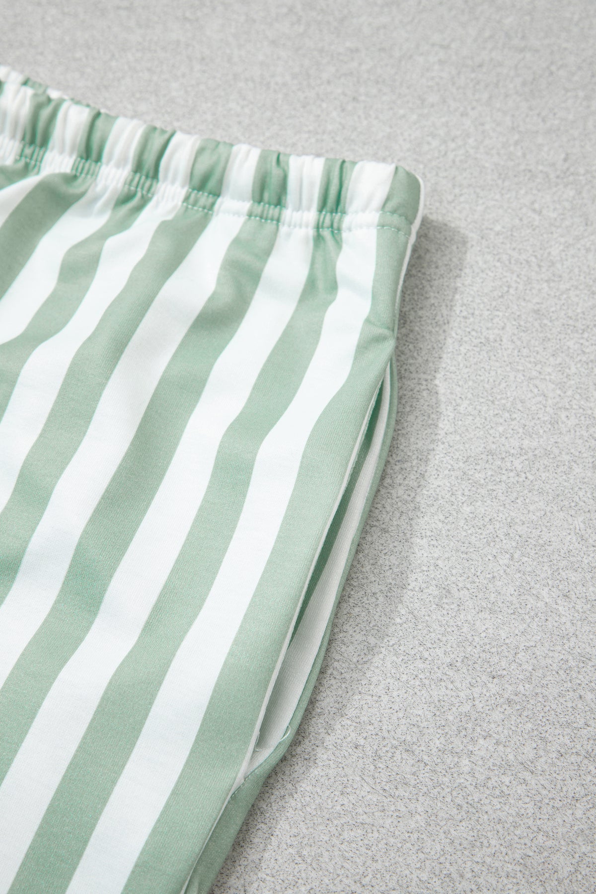 Plus Size Striped Shorts Colorblock Sweatshirt Set
