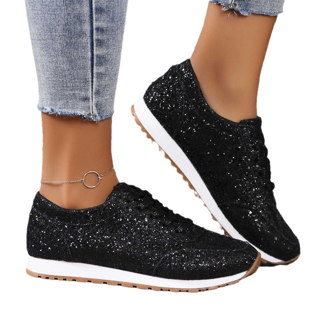 Glitter Lace-up Sneakers