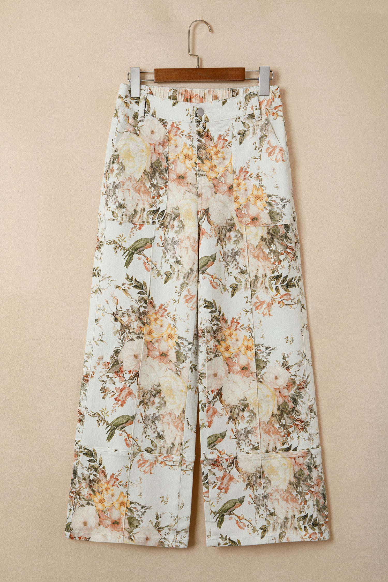 Vintage Floral Wide Leg Jeans – High Waist Retro Print Denim Pants Dear-Lover Dropshipping Bottoms/Jeans