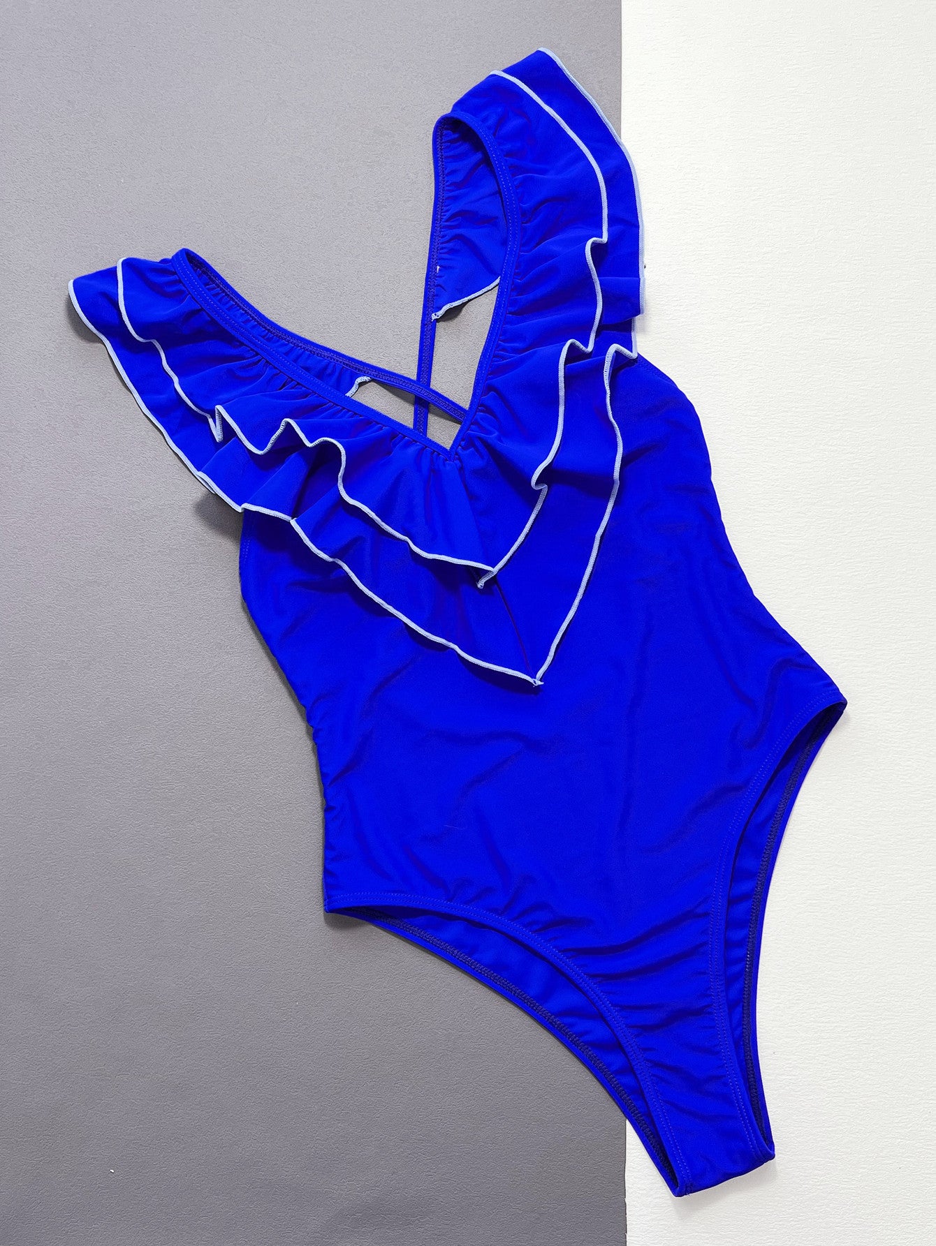Royal Blue Ruffled One-Piece Swimsuit