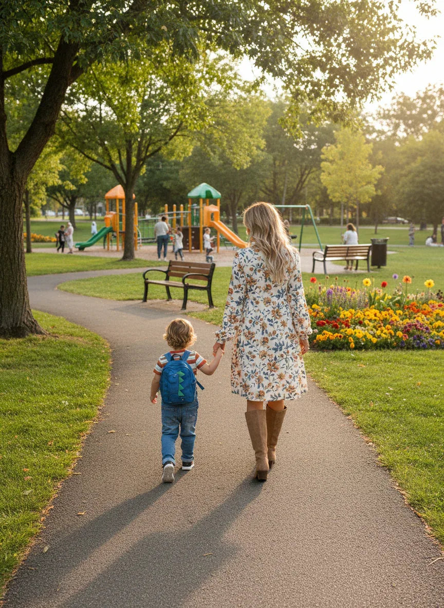 Round Neck Long Sleeve Tiered Empire Dress Bazaare Mart Round Neck Long Sleeve Tiered Empire Dress