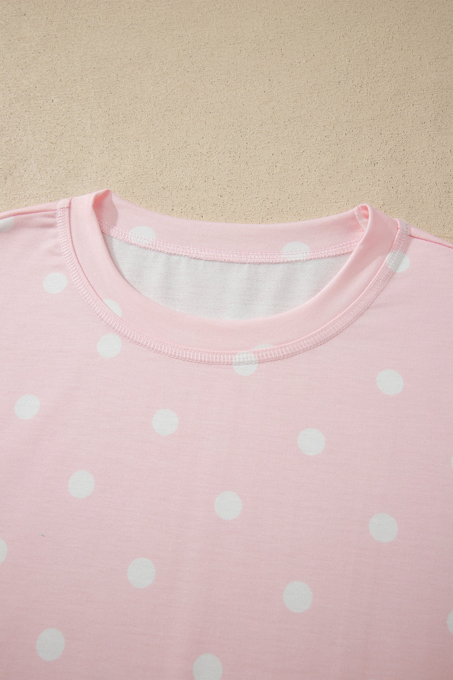 Women’s Polka Dot Shorts Set – Exposed Seam Tee & Drawstring Shorts Outfit Dear-Lover Dropshipping Two Piece Sets/Short Sets