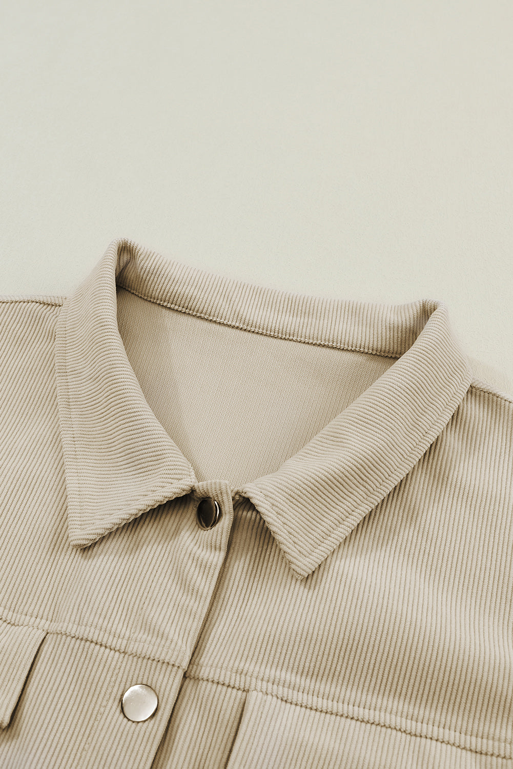 Khaki Plus Size Corduroy Jacket