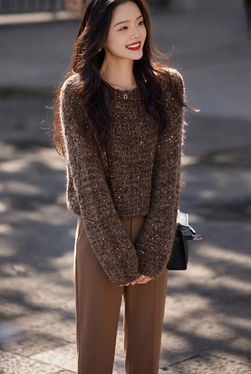 Women's Sequined Pullover Sweater