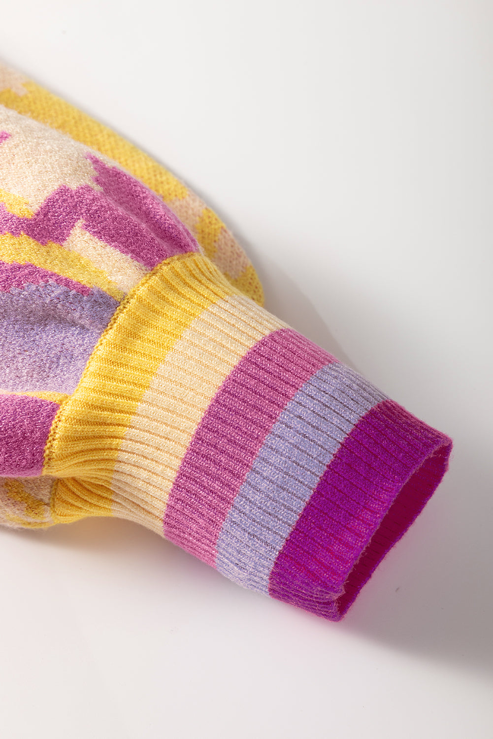 Colorful Abstract Balloon Sleeve Sweater