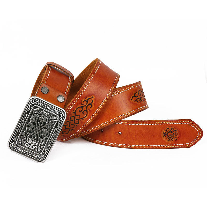 Celtic Embossed Unisex Leather Belts