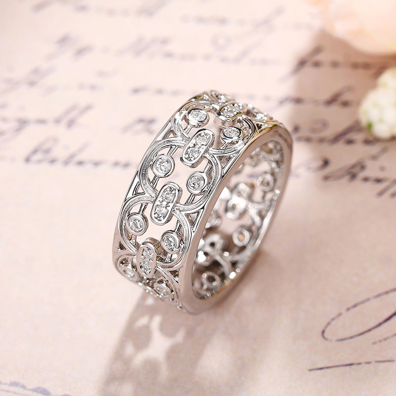 Wide Hollow Floral Rings