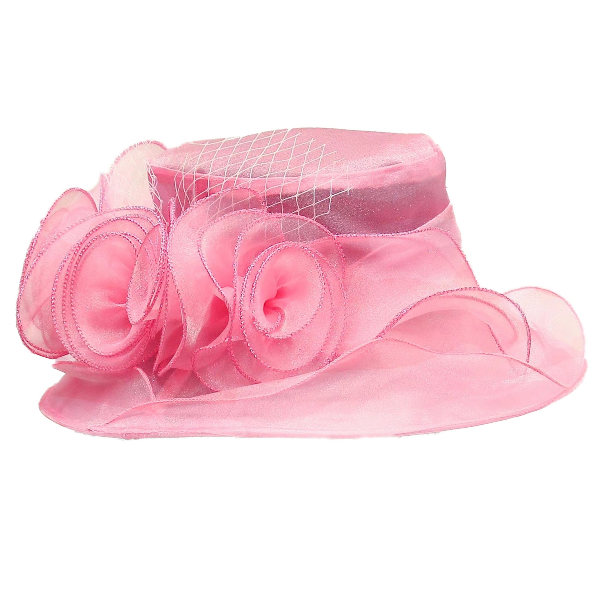 Fancy Mesh Floral Bowler Hat
