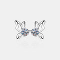 Butterfly Moissanite Earrings Silver One Size Bazaare Mart 1 Carat Moissanite Butterfly Shape Earrings