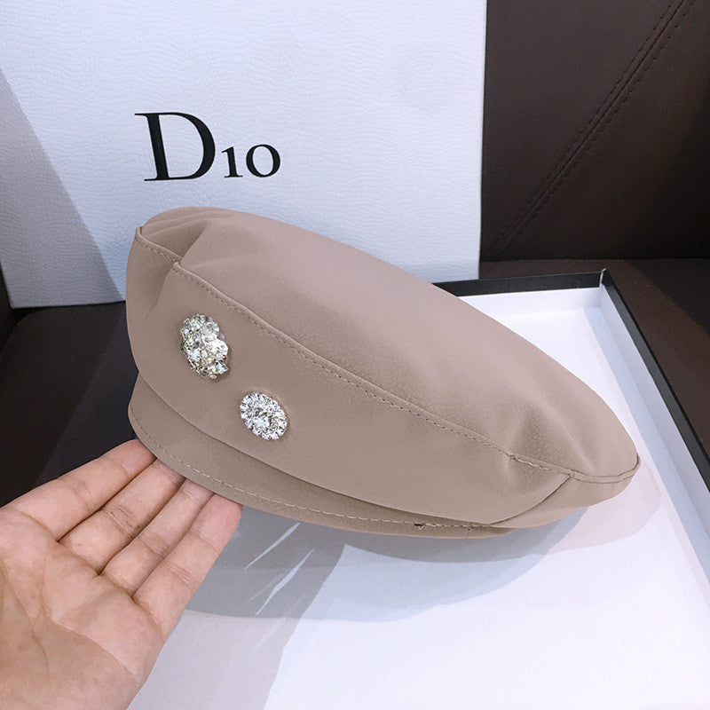Women's Trendy Embellished PU Beret