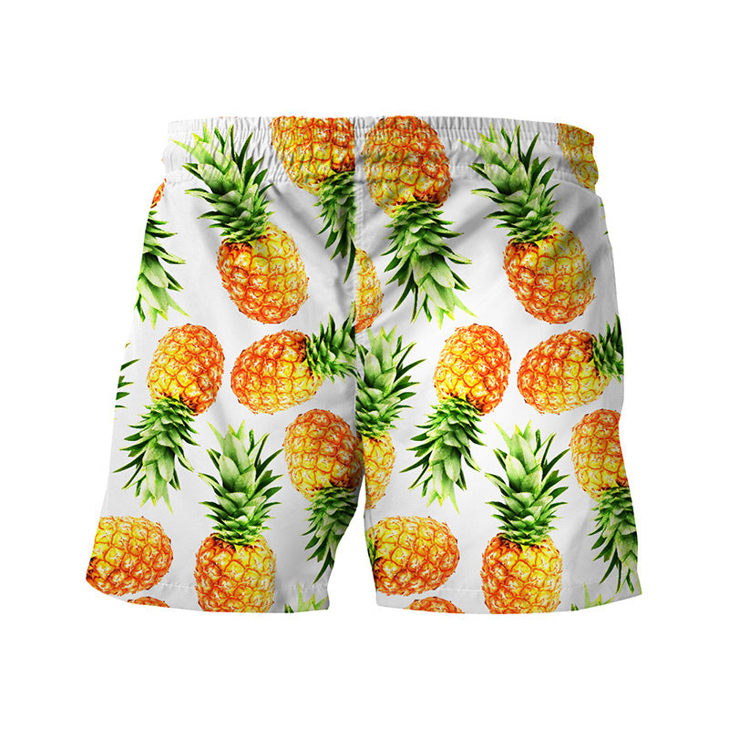 Pineapple Print Swim Trunks