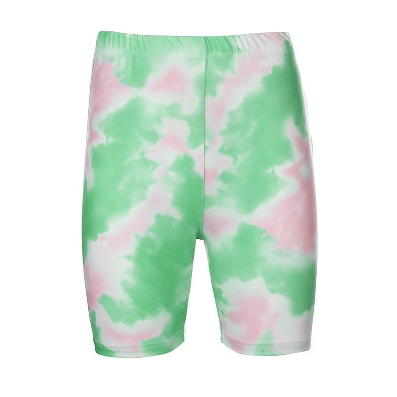 Women’s Casual Tie-Dye Tops, Shorts and Sets Green shorts CJ Dropshipping Tie Dye Shorts Set