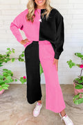 Two-Tone Long or Short Sleeve Top and Shorts or Pants Sets Two-Tone Pink 95%Polyester+5%Elastane Dear-Lover Shorts and Pants Sets