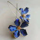 Creative Flower Cloisonne Painting Oil Ear Joy Bazaare Mart Blue Flower Earrings