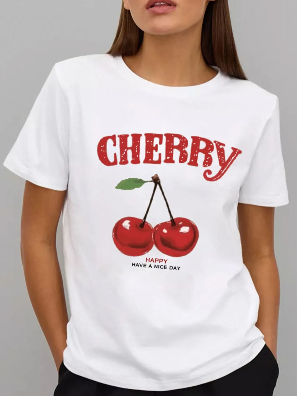 Trendy Cherry Graphic T-Shirt Bazaare Mart Cherry T-Shirt