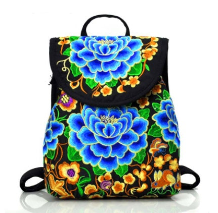 Vibrant Embroidered Floral Backpacks