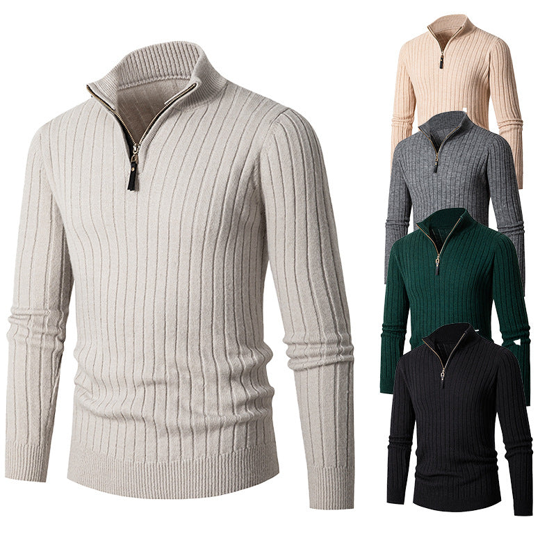 Men's Slim Fit Zip-up Pullover Sweater