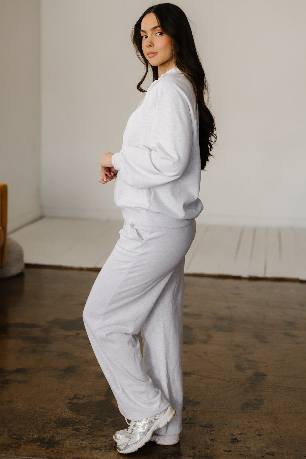 Polo Collar V Neck Pullover and Drawstring Sweatpants Set Bazaare Mart Two Piece Sets/Pant Sets