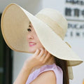 Large Floppy Folding Beach Hat Beige Adult Bazaare Mart Big Floppy Hat