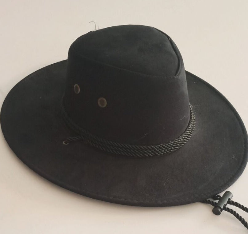 Faux Suede Western Rope Rider Hat