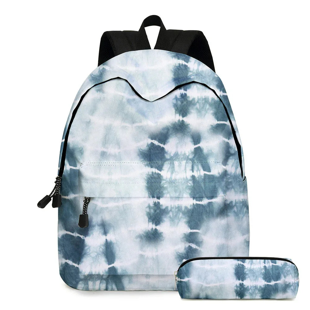 Tie dye schoolbag for primary school students Dark color 16 inches Bazaare Mart Tie Dye Backpack