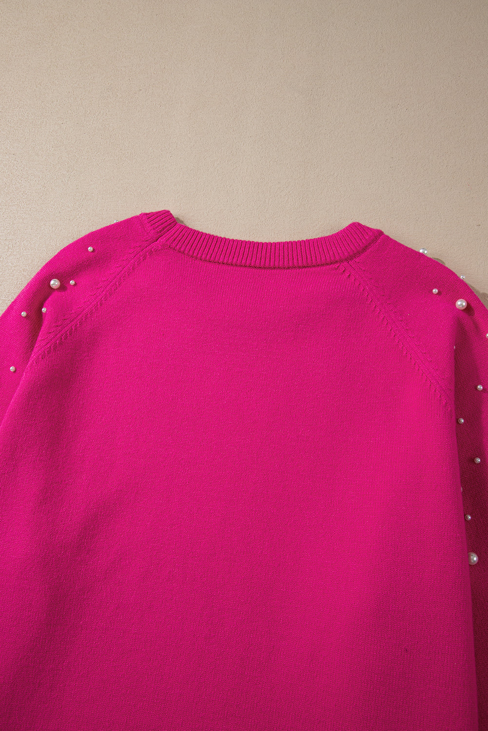 Pearl Embellished Magenta Sweater