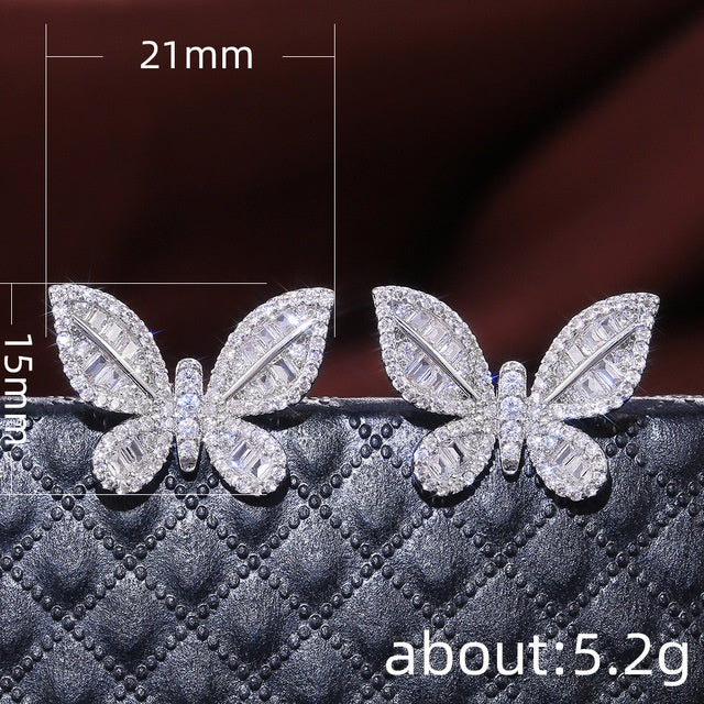 CZ Butterfly Post Earrings