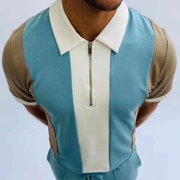 Zipper Print Polo Shirt CJ Dropshipping Polo Shirt