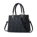 Plaid Rivet Handbag Black Bazaare Mart Handbag