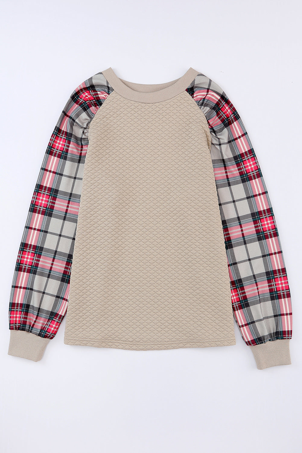 Solid Half Zipper Quilted Pullover Sweatshirt