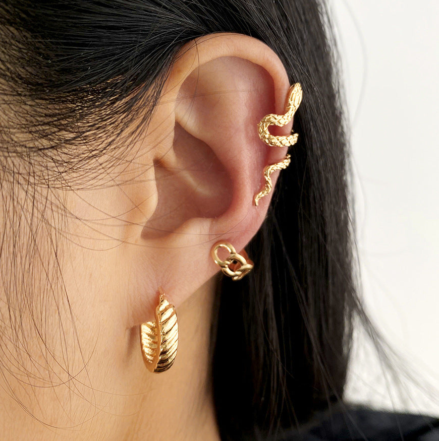 Gold Snake Ear Cuffs