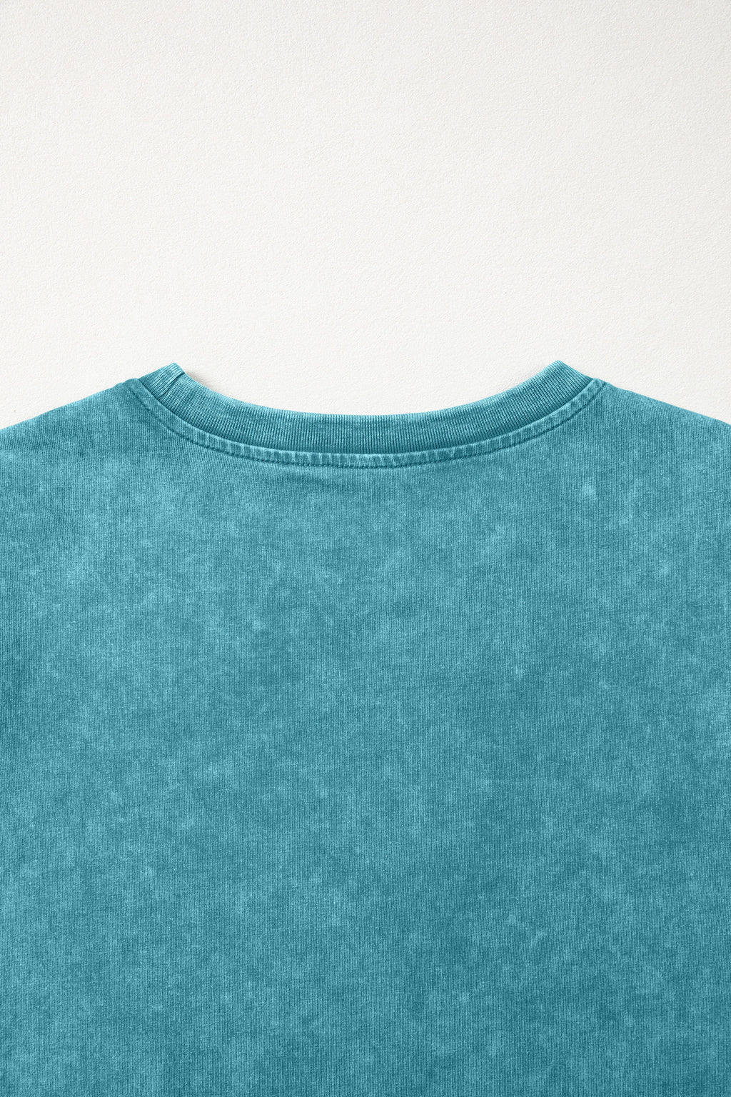 Turquoise Western Embroidered Cotton Tee – Mineral Wash Puff Sleeve Cowboy Top Dear-Lover Dropshipping Tops/Tops & Tees