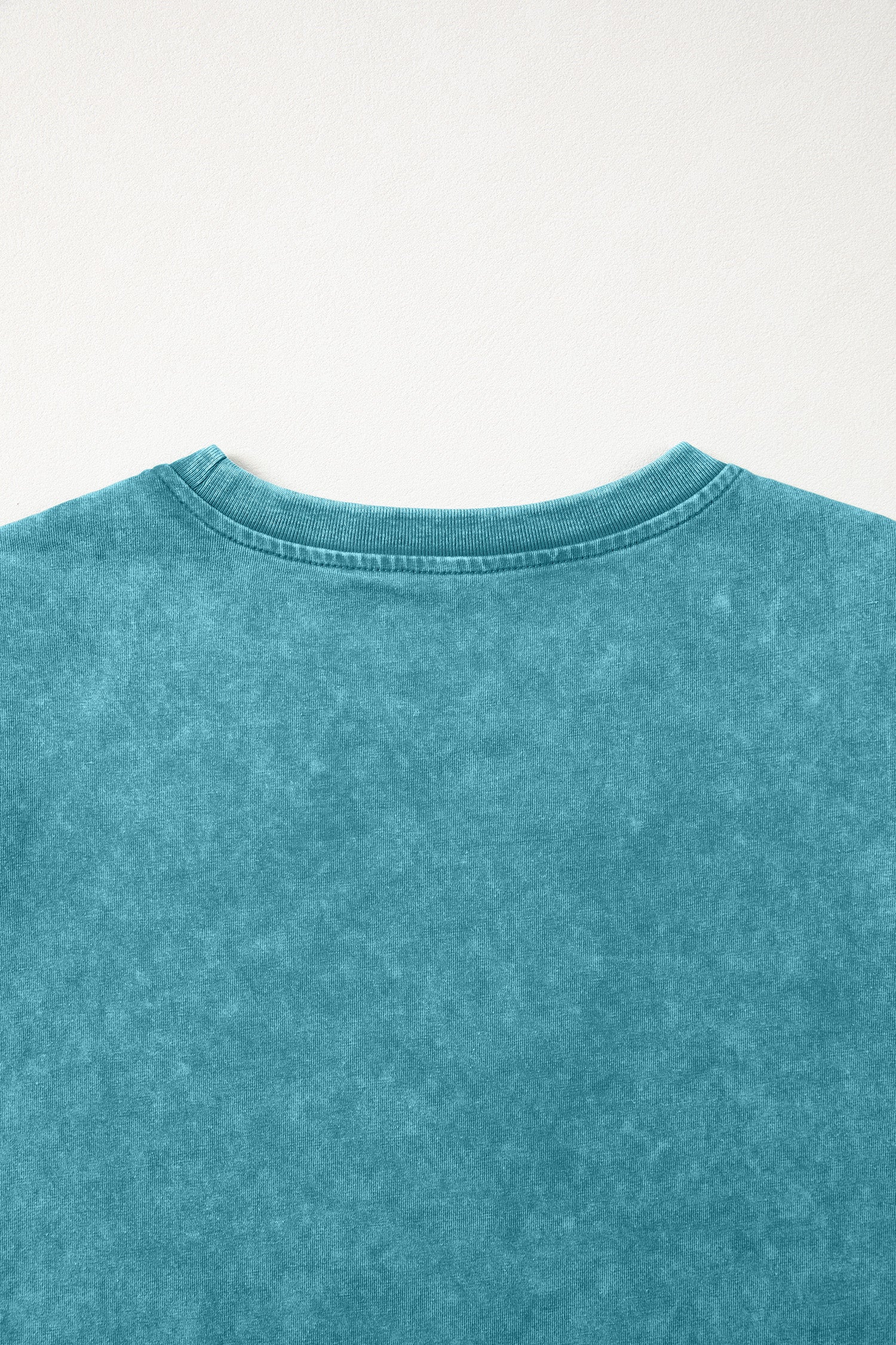 Turquoise Western Embroidered Cotton Tee – Mineral Wash Puff Sleeve Cowboy Top Dear-Lover Dropshipping Tops/Tops & Tees
