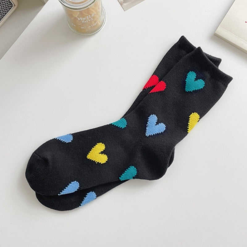 Thick Mid-calf Heart Socks