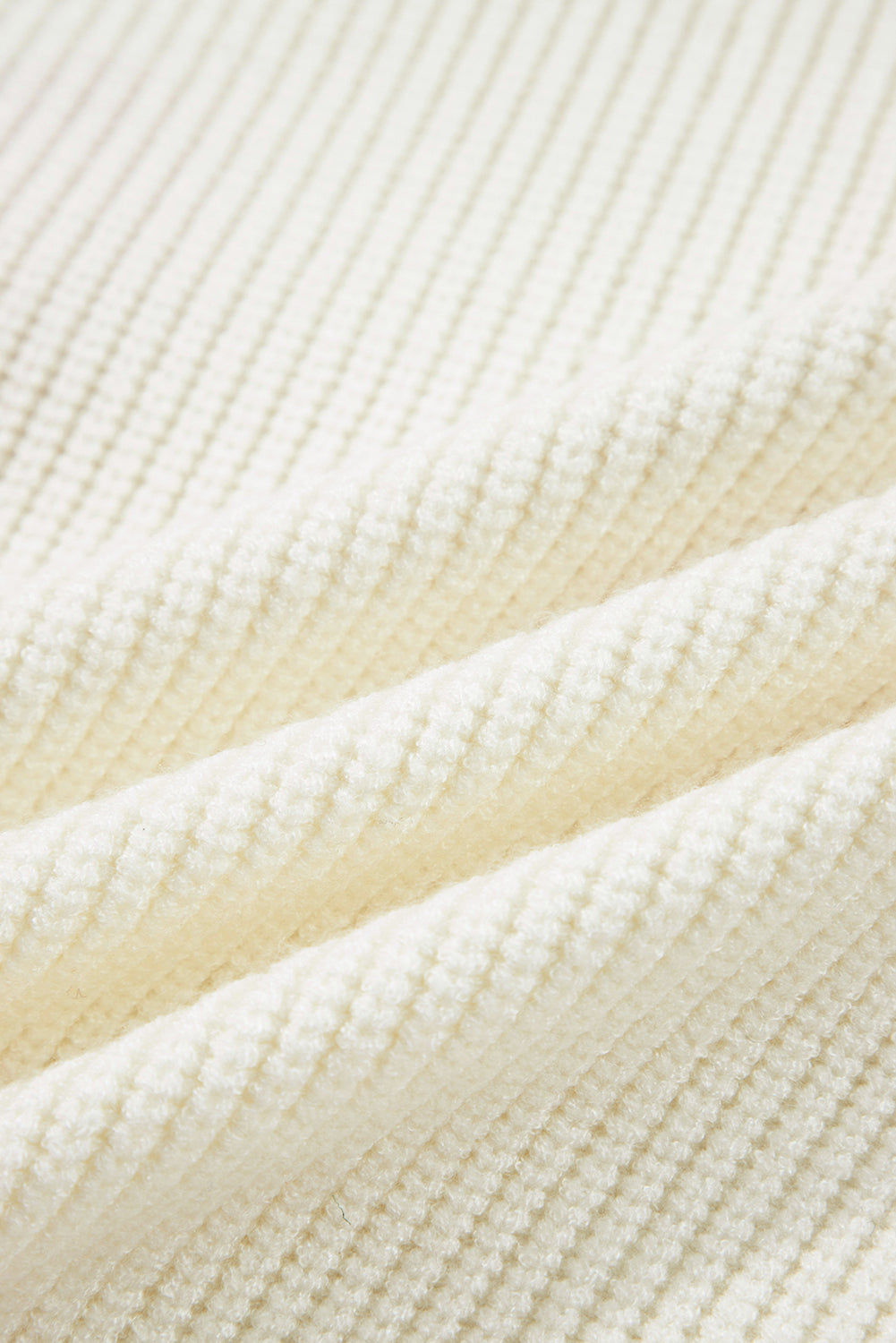 Beige Pumpkin Embroidered Ribbed Sweater