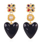 Exaggerated Heart Earrings and Necklace 5style Bazaare Mart Black Heart Necklace Set