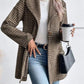Plaid Big Collar Long Jacket Bazaare Mart Plaid Collared Neck Long Sleeve Jacket