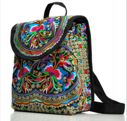 Vibrant Embroidered Floral Backpacks