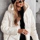 White Solid Quilted Hooded Zip Up Puffer Coat Bazaare Mart Outerwear/Jackets