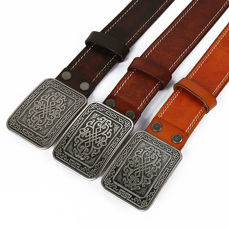 Celtic Embossed Unisex Leather Belts