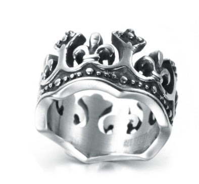 Gothic Titanium Steel Crown Ring